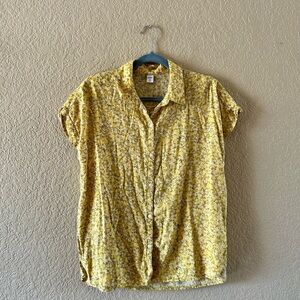 Old Navy Yellow Floral Shirt